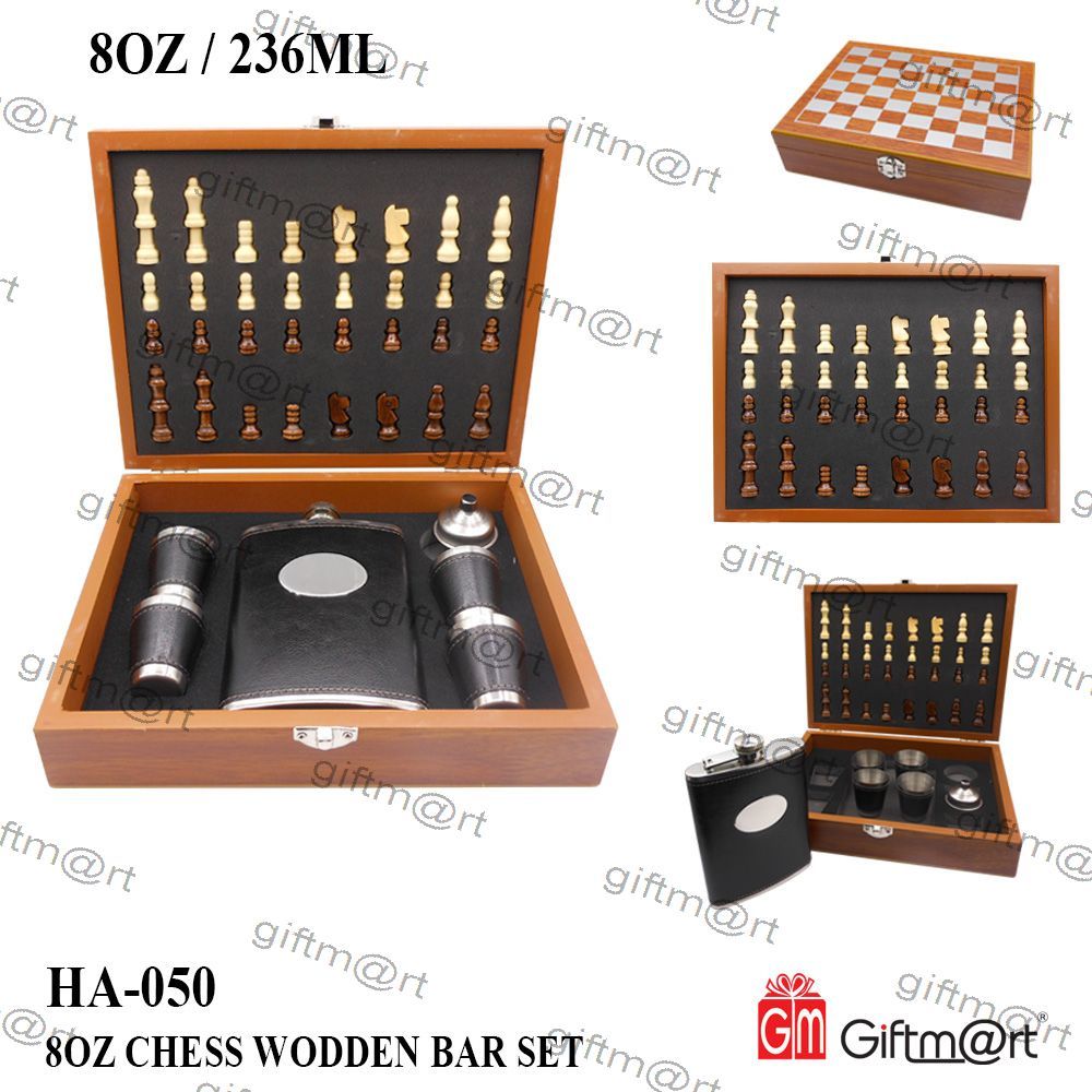 Giftmart Brown Chess Wooden Bar Set