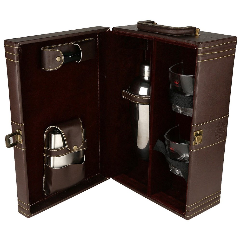 Stainless Steel Many Brown Travel Bar Set, Packaging Type: Box