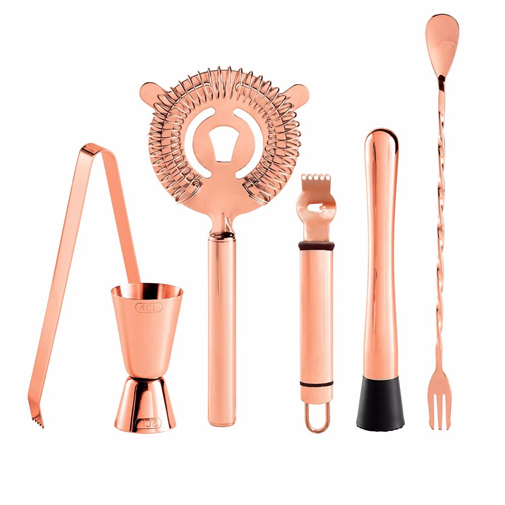 Copper Finish - 18/8 Stainless Steel Barware Set