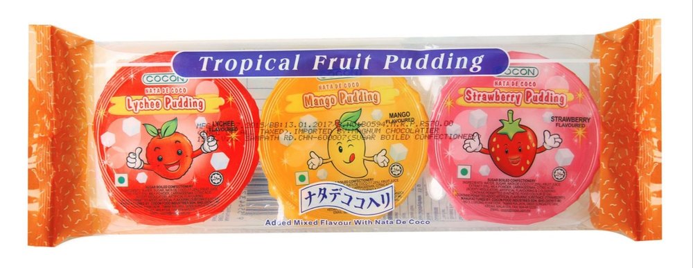 Strawberry, Mango And Lychee Cocon Fruit Pudding 3Cups, Packet