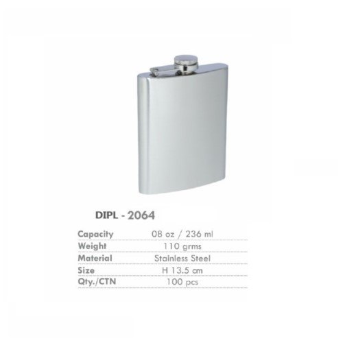 Silver Stainless Steel Hip Flask