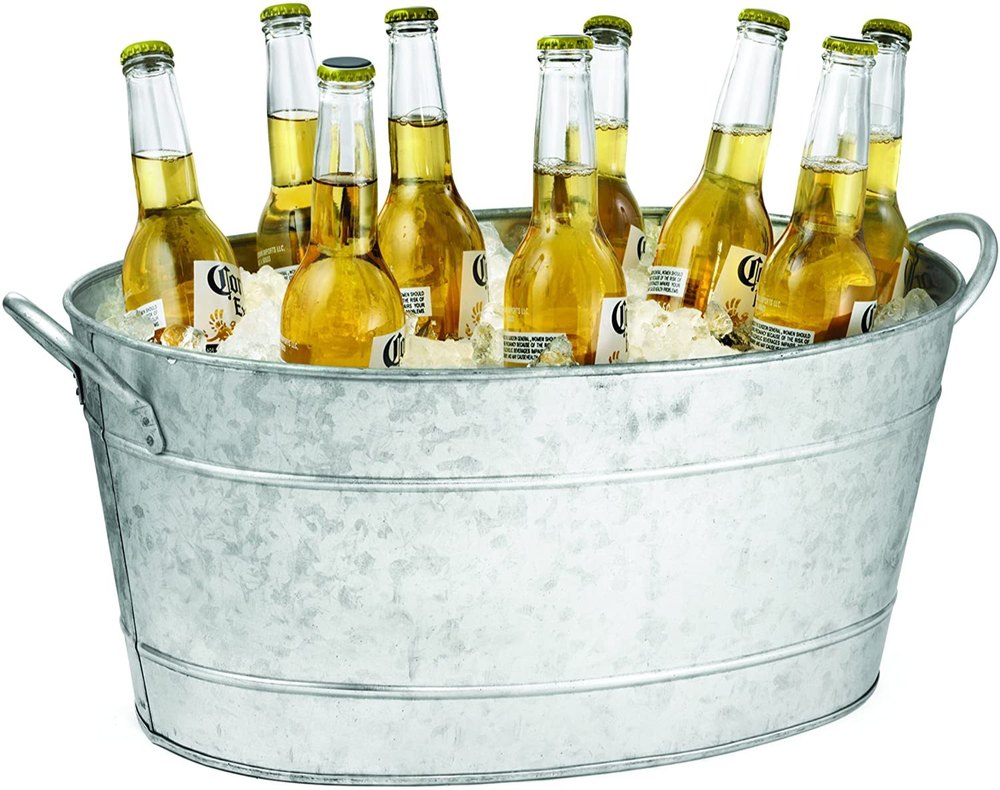 Galvanized Oval Beverage Tub, 5.5 Gallons