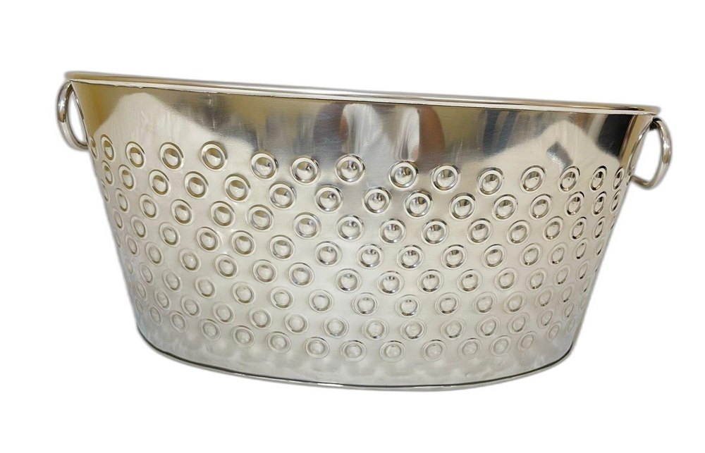 Chrome Silver Stainless Steel Party Beverage Tub, Thickness: 6mm, Size: 48 X 34.x 21cm