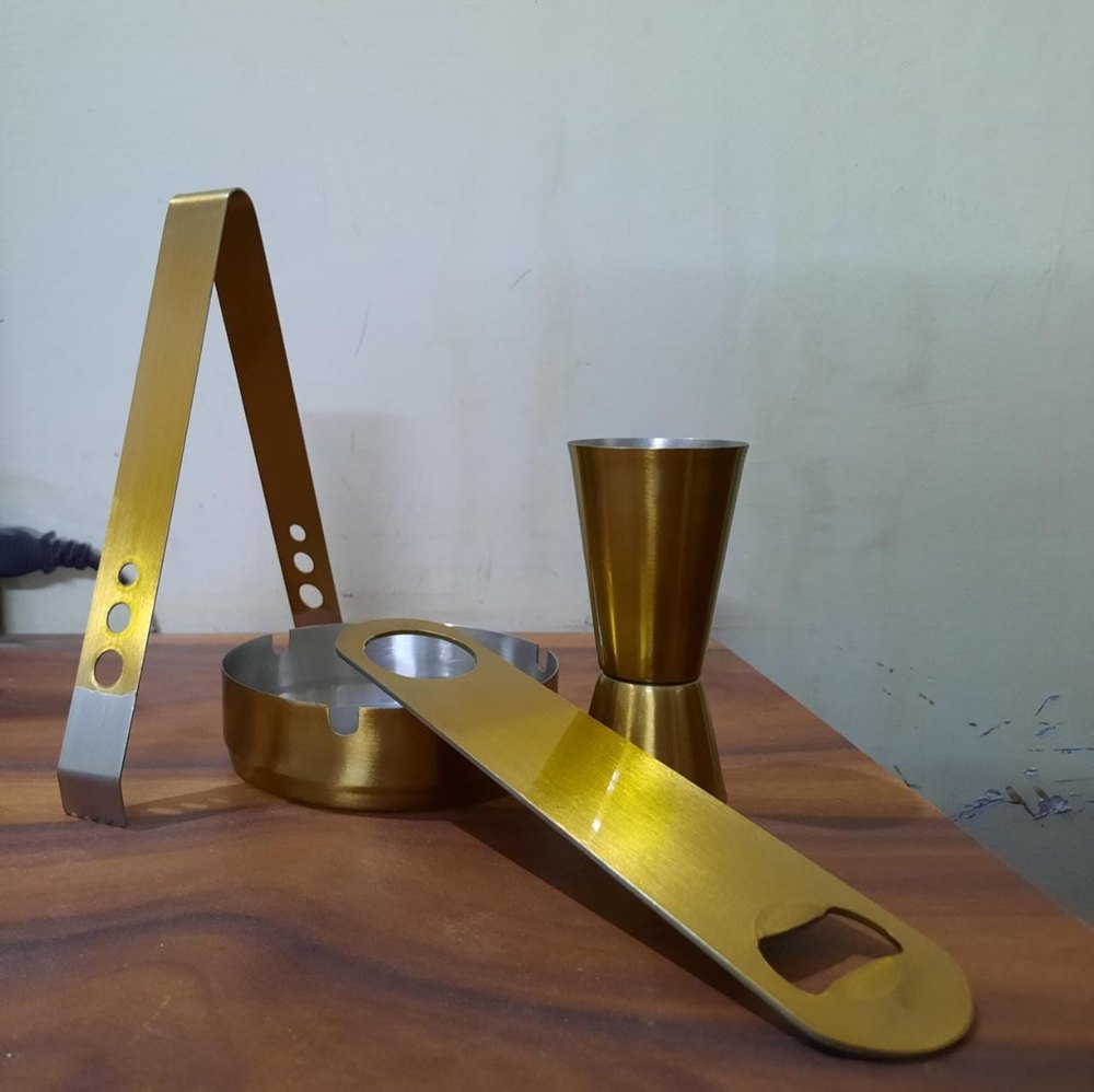 BRASS Bar Set Stainless Steel, Packaging Type: Box, Grade: SS 202