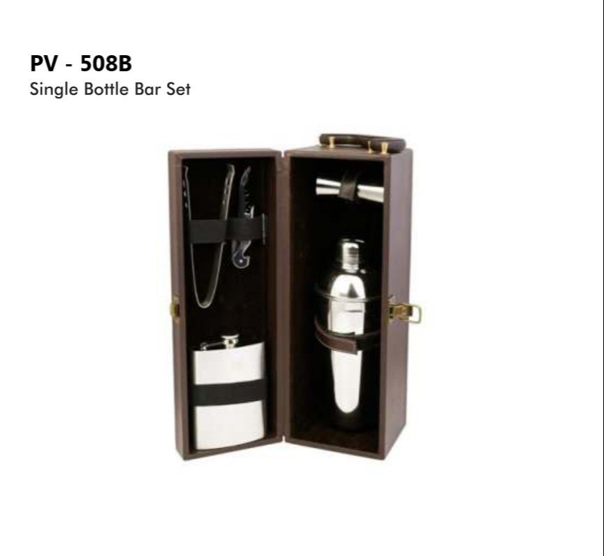 Stainless Steel Silver Mini Portable Bar Set, Packaging Type: Box