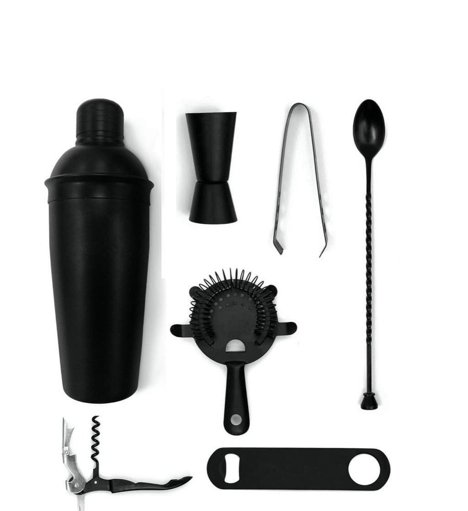 7 Pieces Matte Black Bar Tool Kit
