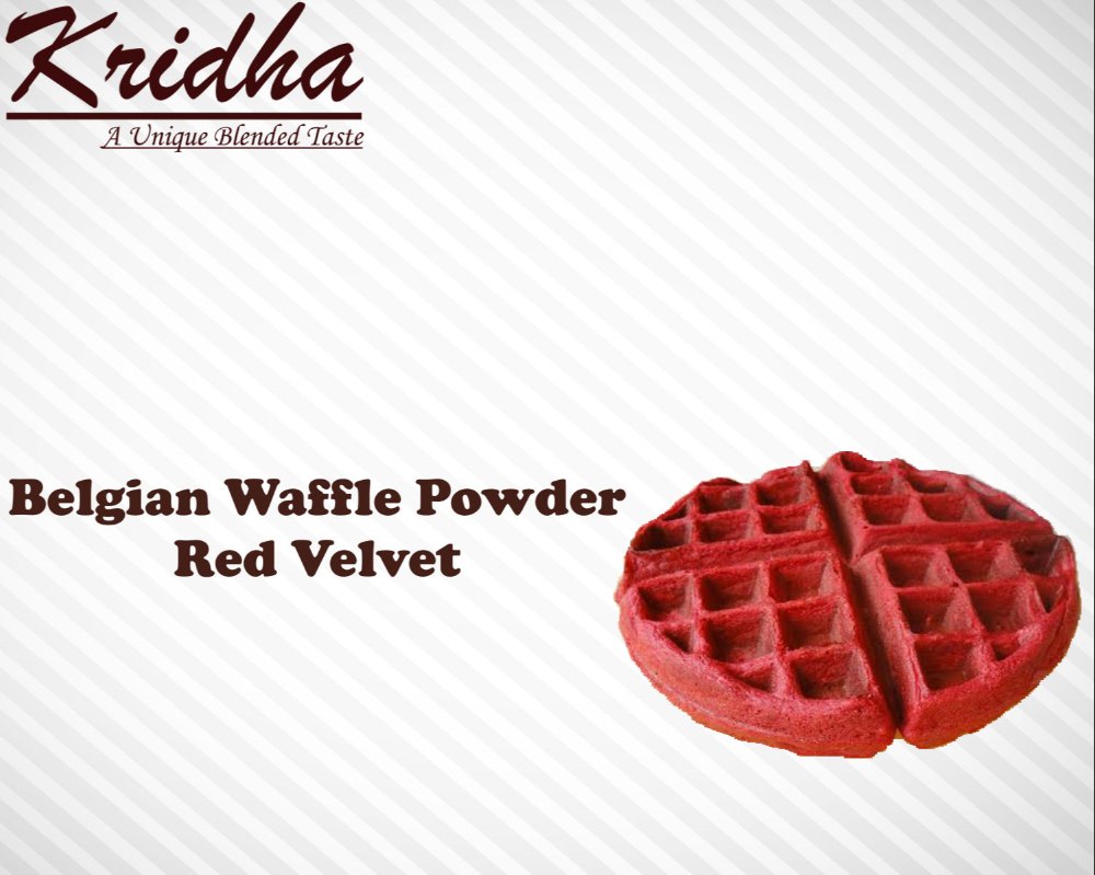 3-4 Month Kridha Red Velvet Belgian Waffle Premix Powder, Packaging Type: Packet