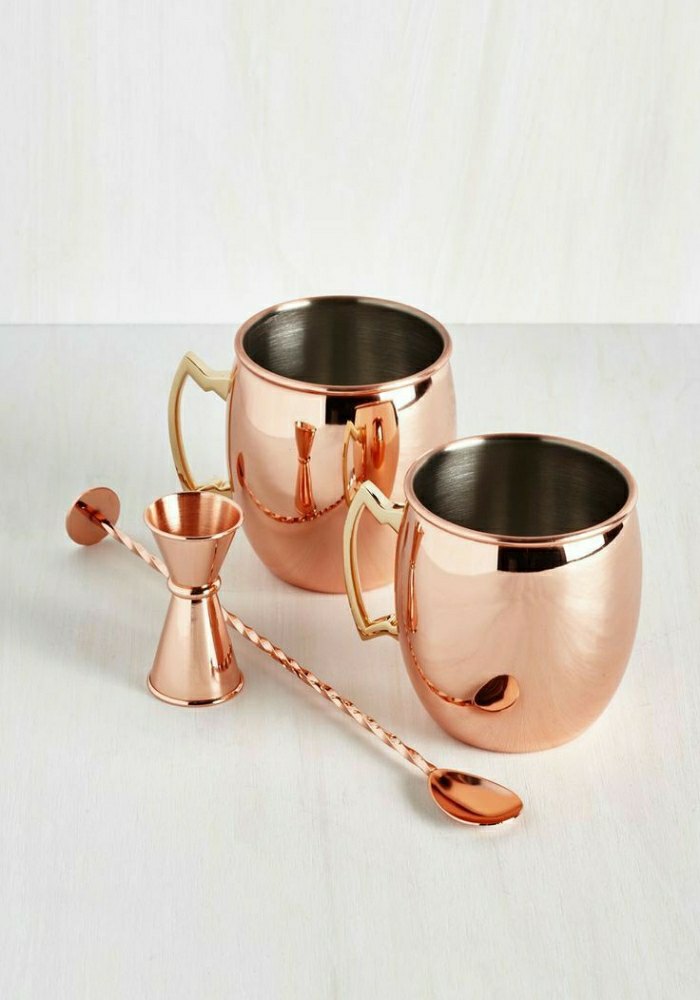 Mug, Mixing Spoon Copper Bar Accessories, For Hotel, Bar, Packaging Type: Box