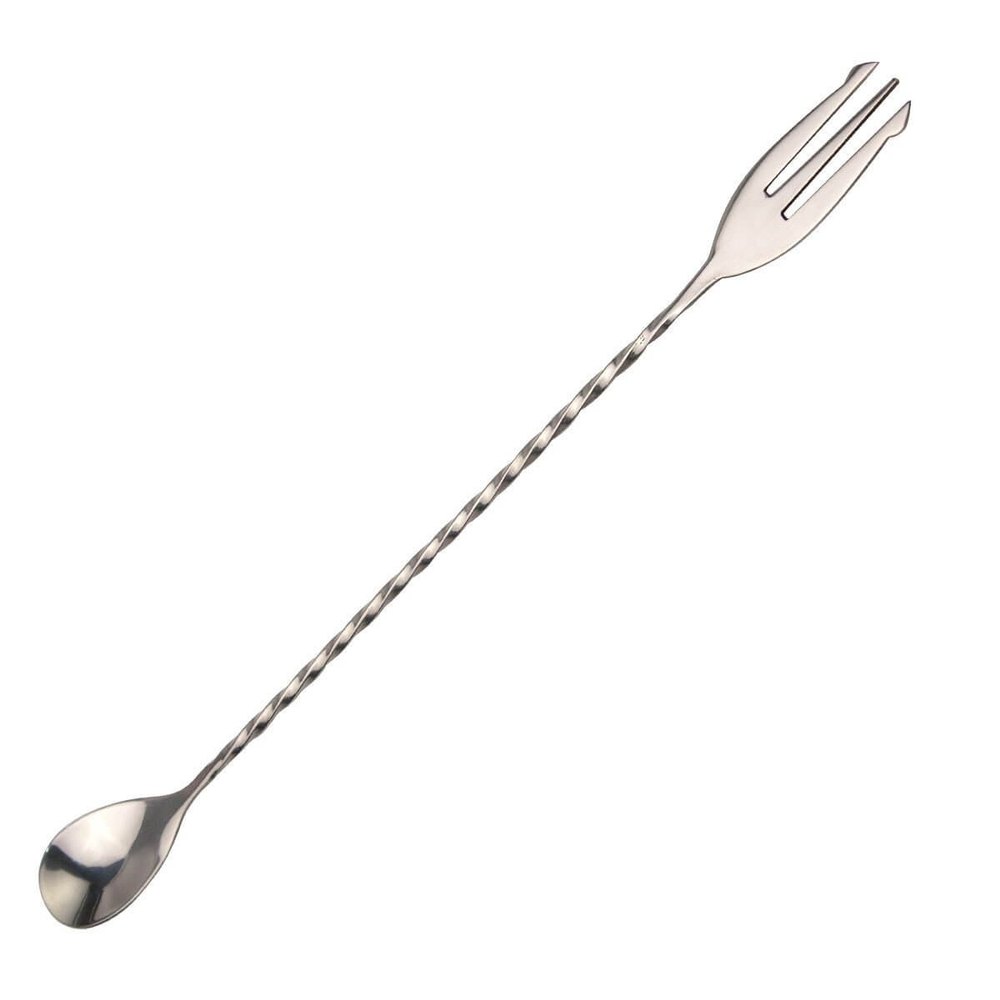 Stainless Steel Silver Bar Spoon With Fork