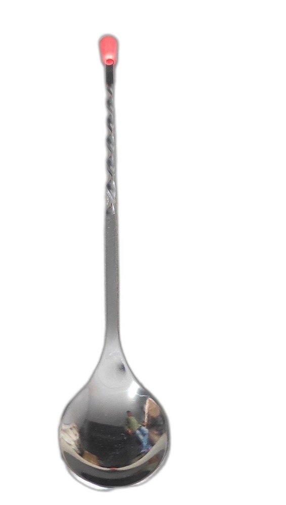 Silver Stainless Steel Twisted Bar Spoon, For Home, Size: 28 cm