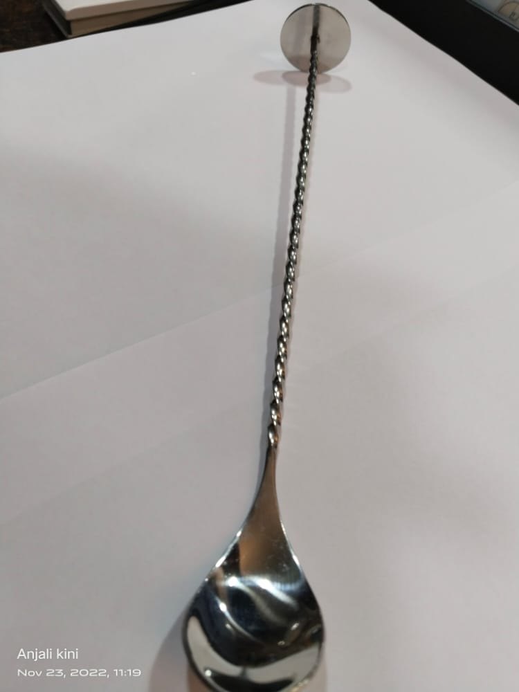 Stainless Steel Silver Bar Spoon With Coin