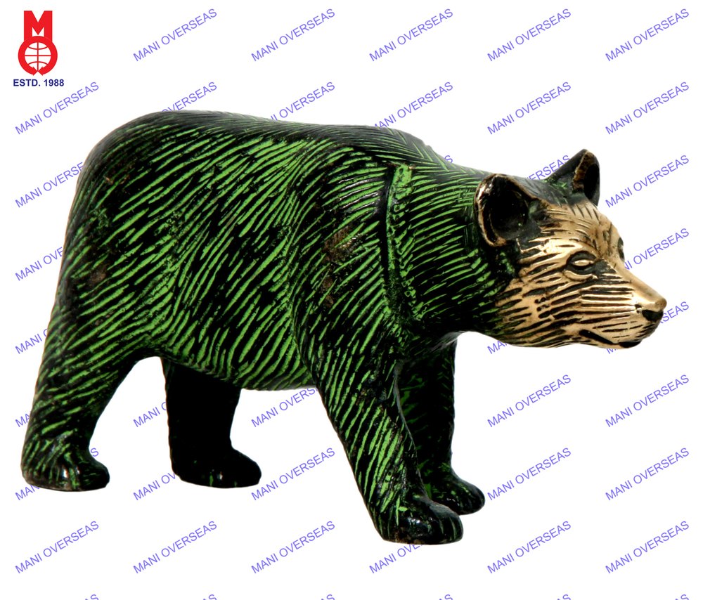 Brass Bear Standing Statue
