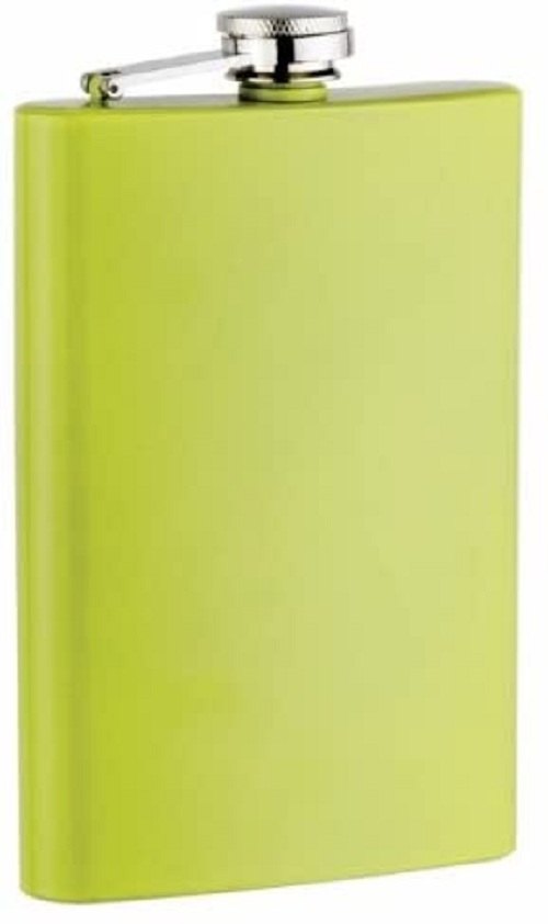 Silver Grey Stainless Steel Hip Flask, Assorted Colors, Size: Standard