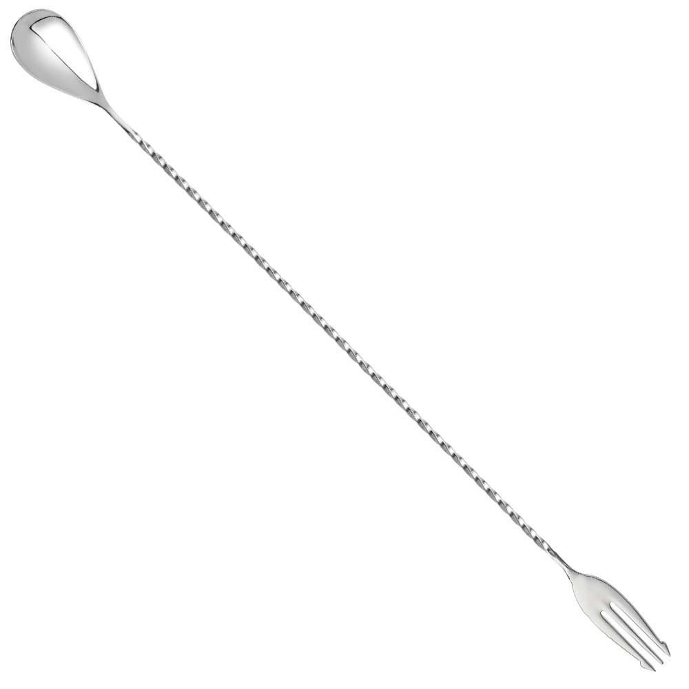 Stainless Steel Silver Bar Spoon With Fork, Grade: 201, Size: 16 Inch