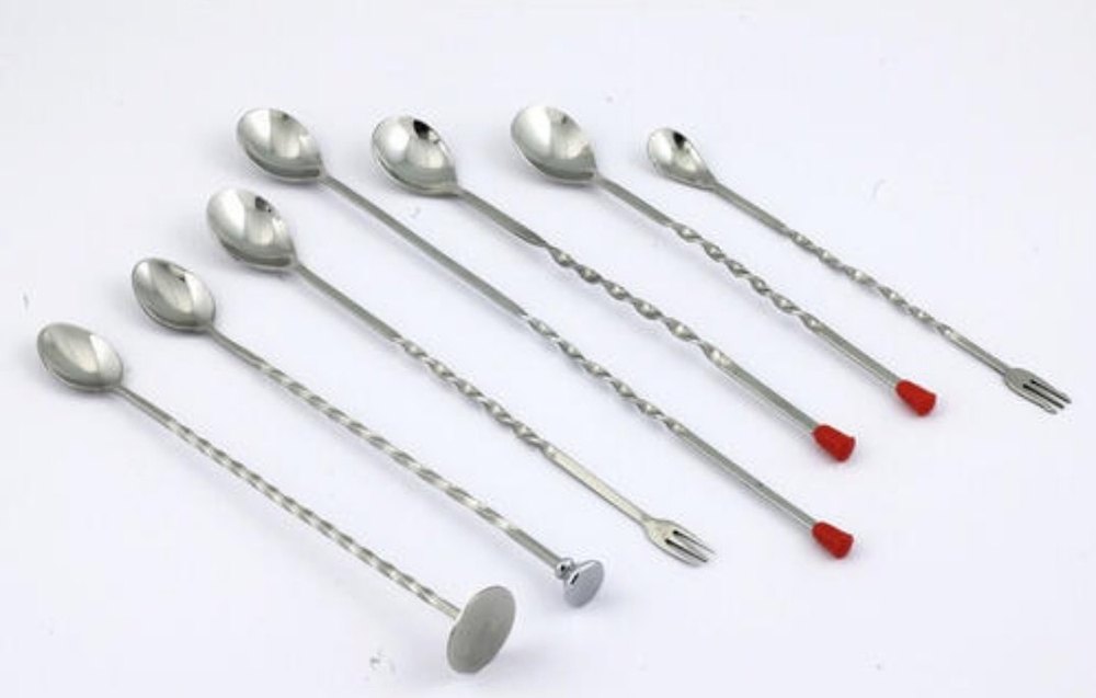 Silver Stainless Steel Bar Spoon, Size: 30cm 40cm 50cm