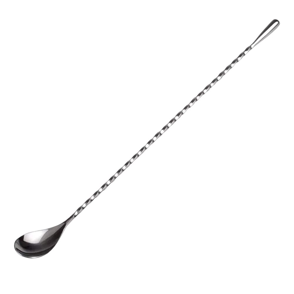 Stainless Steel Silver Teardrop Twisted Bar Spoon