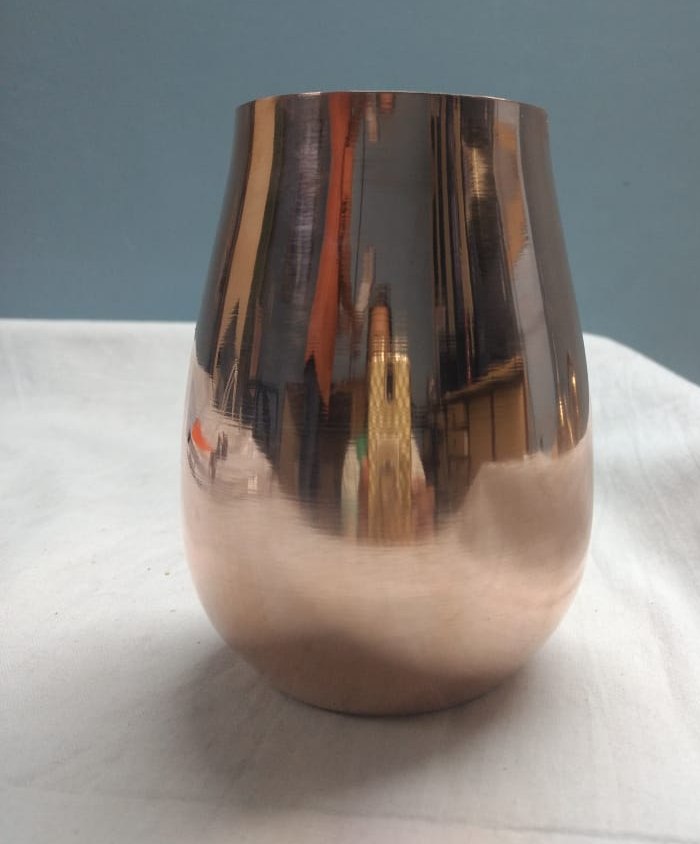 Drum Shaped Copper Wine Glass, Packaging Type: Corrugated White Box