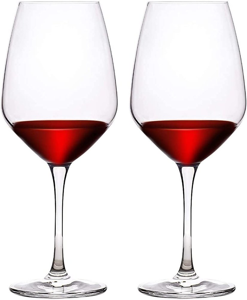 Wine Glasses 6 pis 370 ML Crystal Clear Glass, Large Long Stem Wine Glass for Red and White Wine