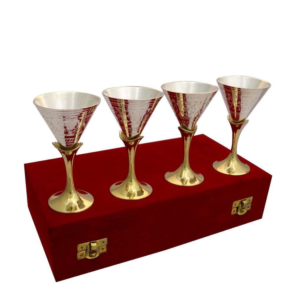 Brass Wine Glass Set
