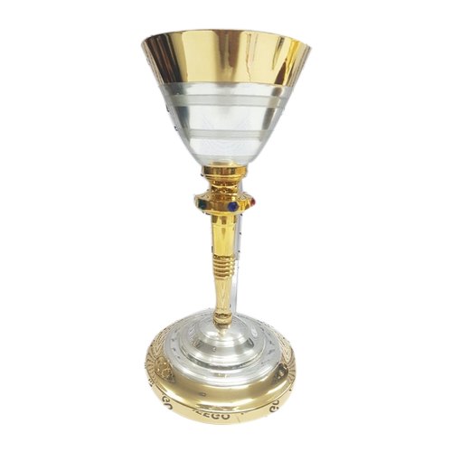 White And Golden Gold Christian Chalice