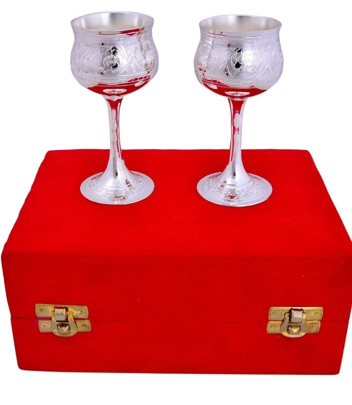 Silver Plated Wine Glass Set For Royal Wedding Gift
