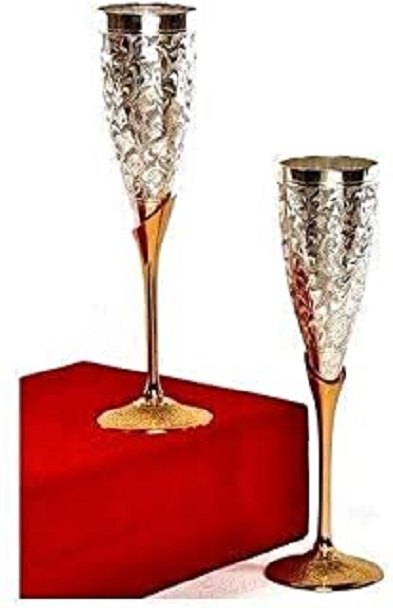 Silver Plated Goblet Flute Wine Glass Item