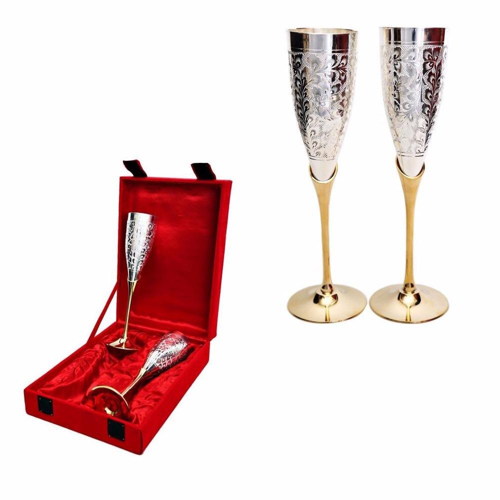 Silver Plated Brass Wine Glass Set