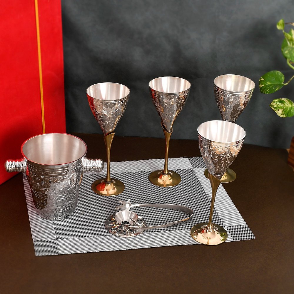 Silver Wine Glass Set