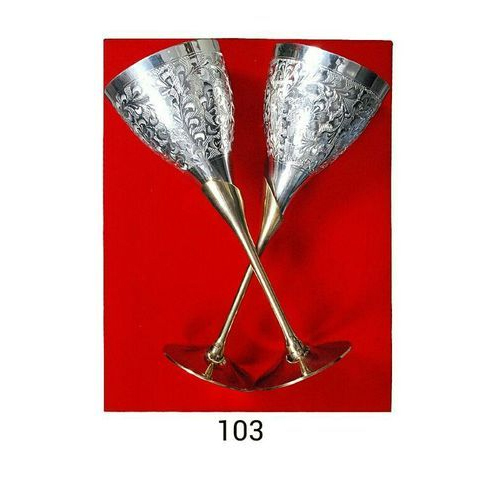 Silver Plated Brass Wine Glass Set