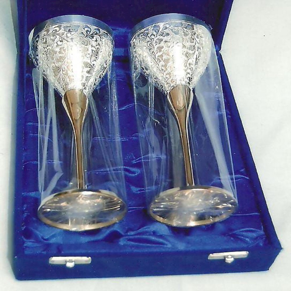 Designer Silver Wine Glass