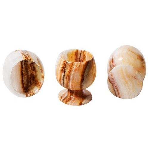Antique Marble Wine Glass Set