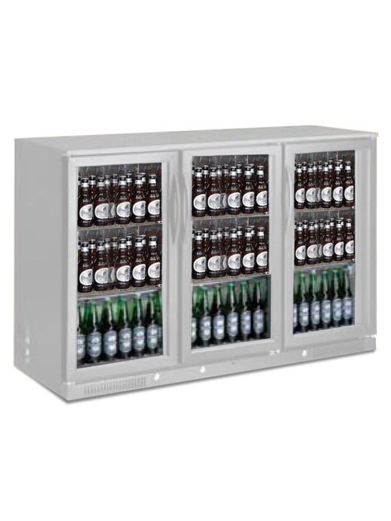 Black BB 300SS Three Door Back Bar