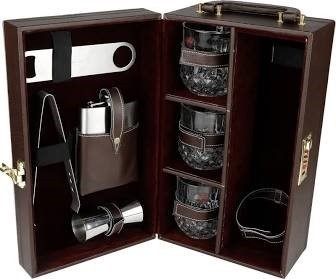 Ridhi Sidhi Brown, Black Portable Bar Set, Size: 8x10x14
