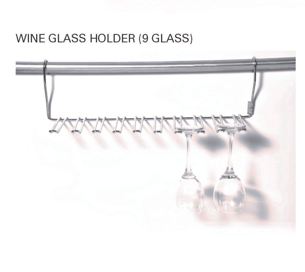Silver Stainless Steel Wine Glass Holder