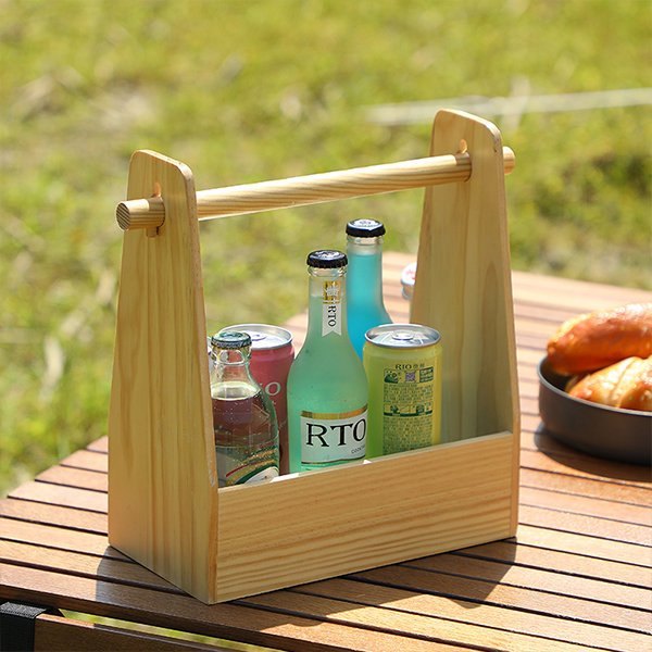 Pine Wood Bottle Holder Basket, For hotel&cafe, Size: 5x8