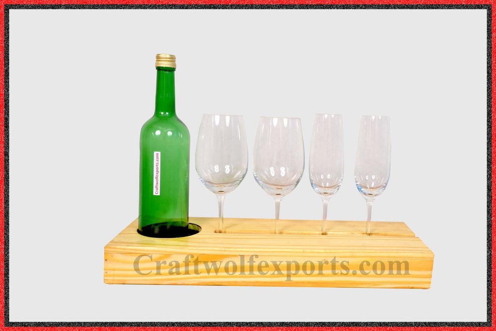 Wine Bottle And Glass Tray