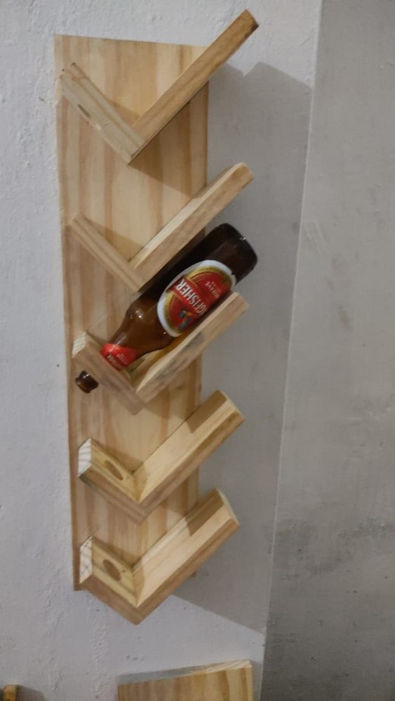 Wooden Wall Shelves Bottle Holders