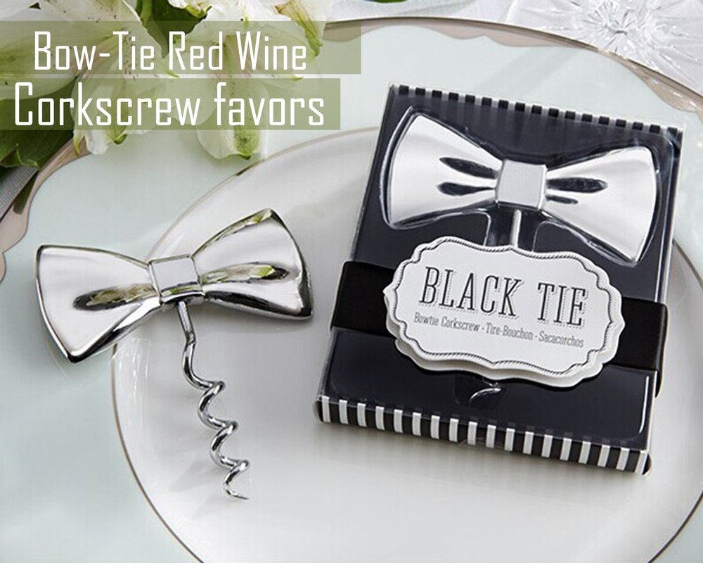 Bow- Tie Red Wine Corkscrew Groomsmen Gifts Wedding Party Gifts Wedding Favors