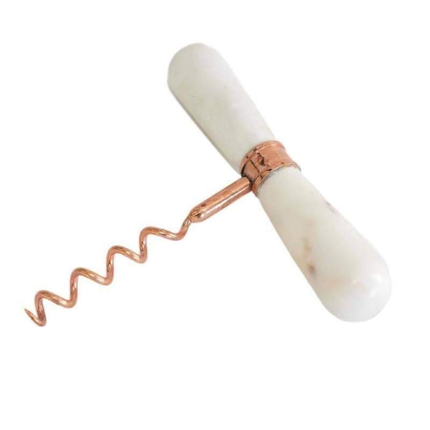 Marble Stone Handle And Copper Screw White Stone Handle Cork Screw
