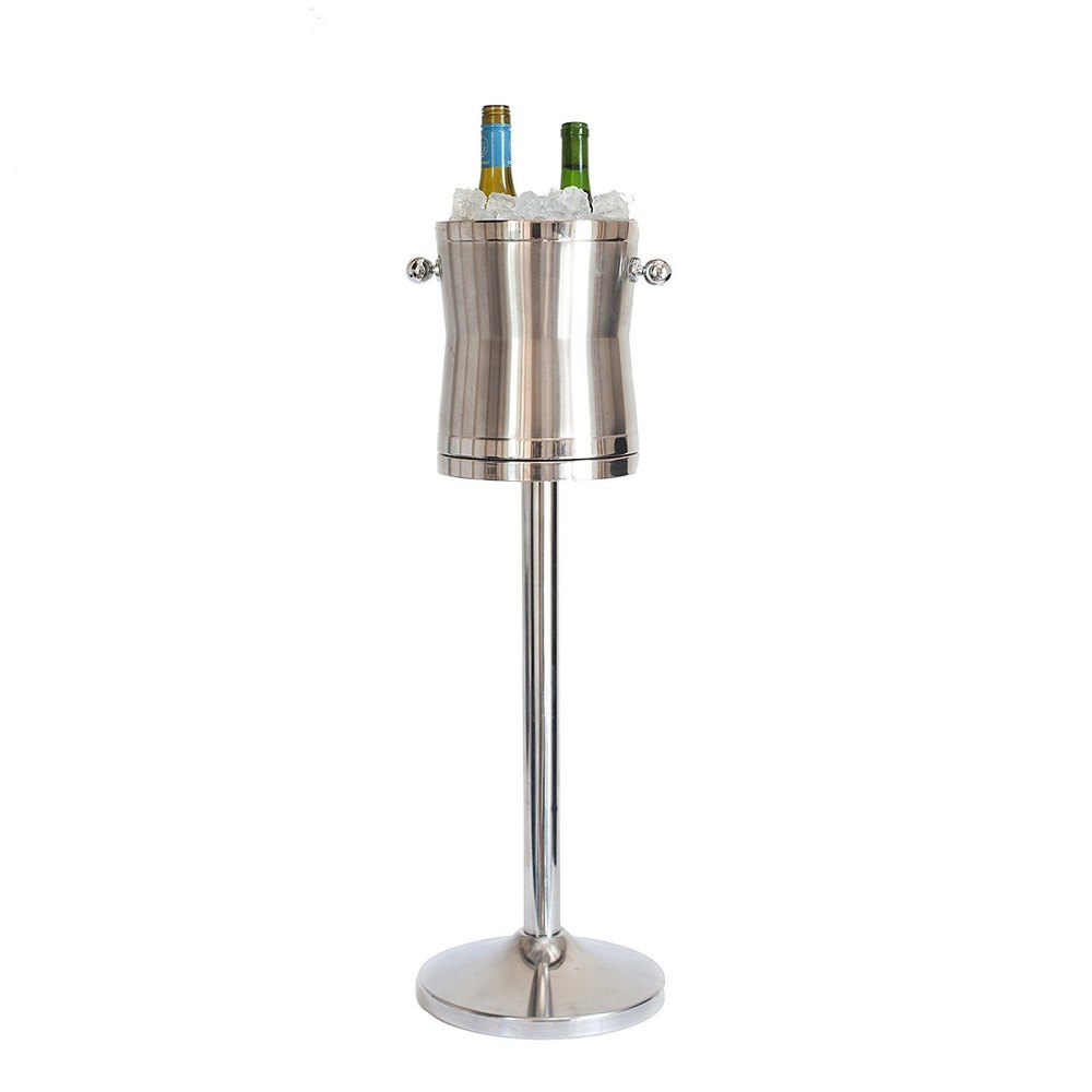 Champagne Cooler Stainless Steel Ice Bucket & Stand
