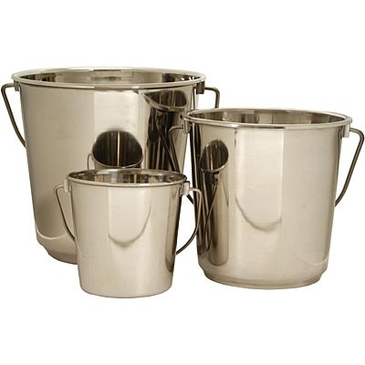 Stainless Steel Round Buckets, Capacity: 2 L