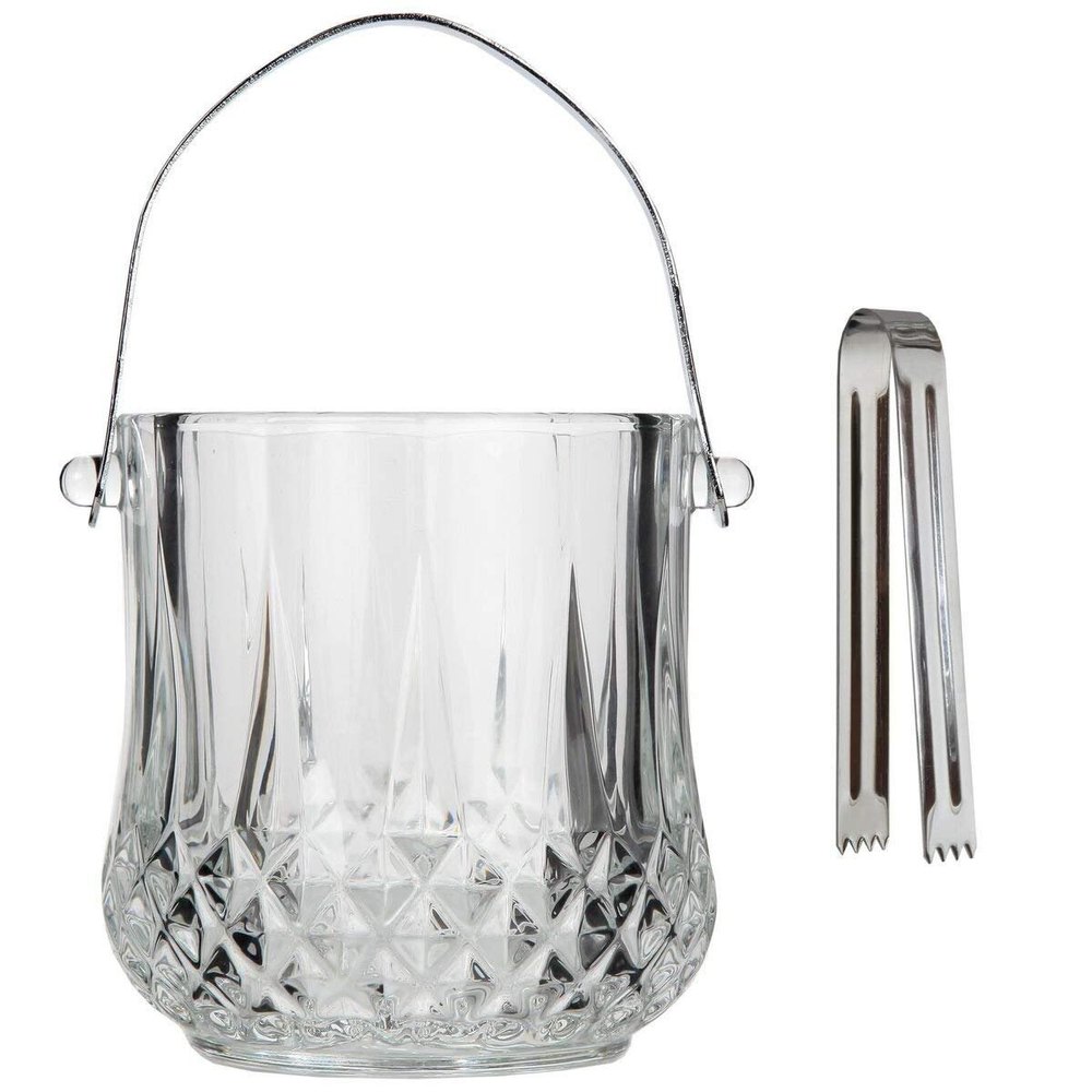 Transparent Ice Bucket with Tong, Acrylic Ice Bucket, For Bar And Home