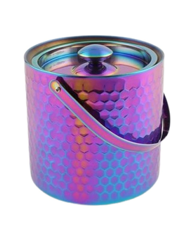 Stainless Steel Rainbow SS Ice Bucket, For Bar, Size: 15x15cm