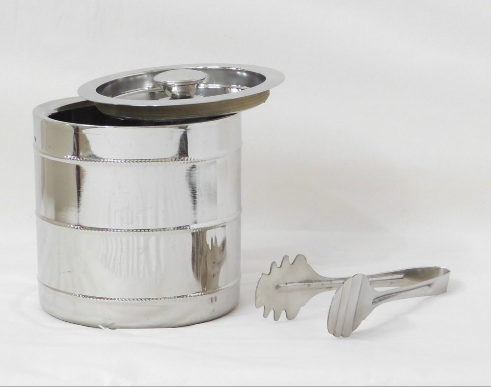 Bacana Silver Ice Bucket Stainless Steel, For Bar, Packaging Type: Brown Box