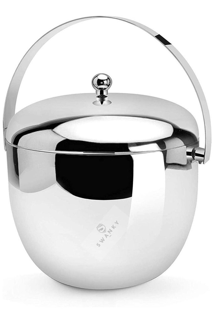 Ice Stainless Steel Apple Ice Bucket Double Walled, For Bar, Size: Medium