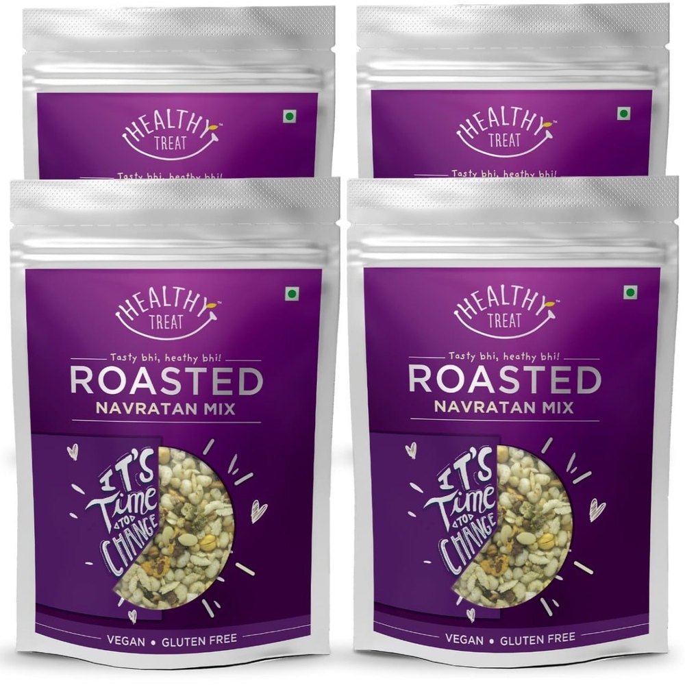 Healthy Treat Roasted Navratan Mix Combo 600 gm (Pack of 4, 150 gm Each) Gluten Free Vegan