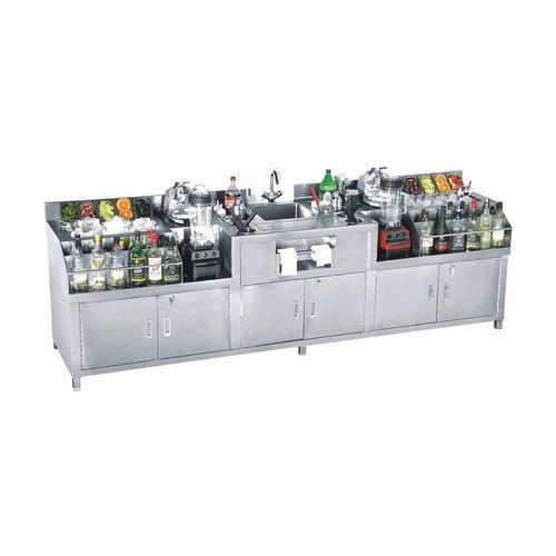 Stainless Steel Cocktail Station, Size: 115x30x32+4