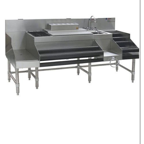 Silver Stainless Steel Cocktail Station, Size: 3 Feet