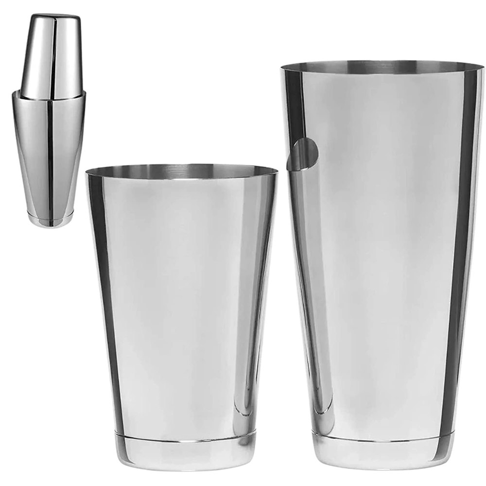 Stainless Steel Boston Cocktail Shaker 2 Pieces Set: 540 Ml & 840 Ml