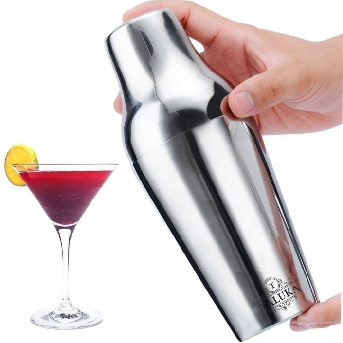 Silver Stainless Steel 2 Piece Cocktail Shaker